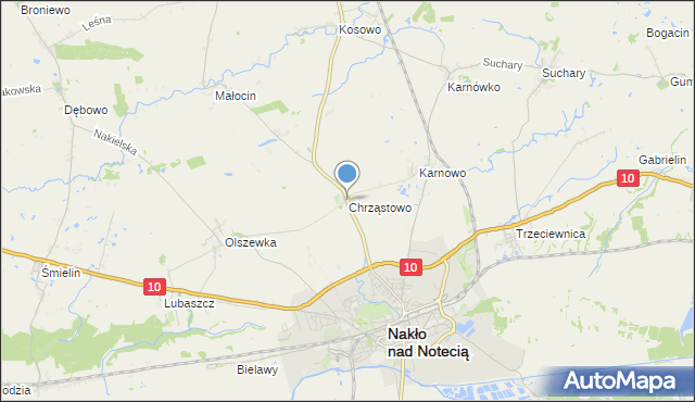 mapa Chrząstowo, Chrząstowo gmina Nakło nad Notecią na mapie Targeo